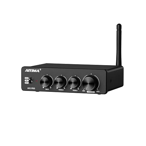AIYIMA A01 PRO TPA3116 100W x2 Bluetooth 5.1 Hi-Fi Stereo Desktop Amplifier | 2.1 Channel Class D Amplifier with Treble/Mid/Bass Control,QCC3034 aptX,3.5mm AUX Output for Home Theater Passive Speakers