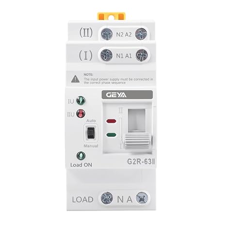 Mini ATS Automatic Transfer Switch Dual Power Switch Uninterrupted Power Din Rail Type(2Pole 25A AC220V)