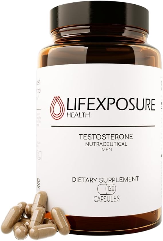 Natural Testosterone Supplement for Men - KSM-66 Ashwagandha, LJ100 Tongkat Ali, PrimaVie Shilajit, Royal Jelly, GG-Gold - Energy, Stamina, Muscle Support Supplement - 120 Capsules