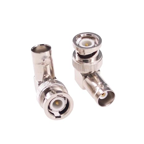 2pcs BNC Male to BNC Female Right Angle RF Coax Coaxial Adapter Connector 50ohm(F101-2)