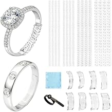 26pcs Ring Sizers for Loose Rings, Eiito Ring Size Adjuster Spacers or Tightener, Invisible Guards, 6 Sizes Fitter, Resizer Fit Almost Any Rings, Reduces Size by 0.5-1.5