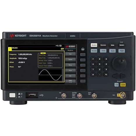 Keysight EDU33211A Function Generator, 20MHz, Single Channel, 7-inch Display, 16-bit Arbitrary Waveform