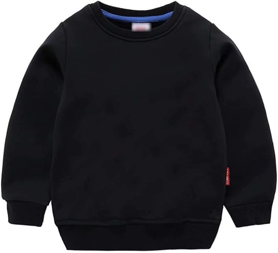 AIWUHE Toddler Boys Girls Solid Pullovers Sweatshirt Long Sleeve T-Shirt Kids Cotton Crewneck Thin Tops 1-8 Years Blouse