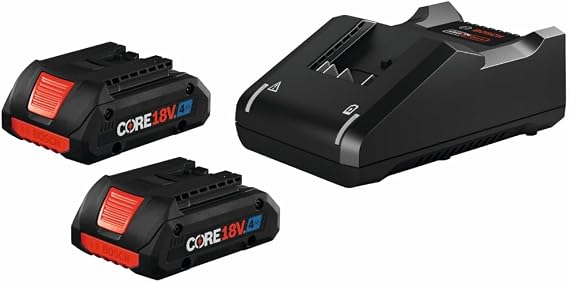 Bosch GXS18V-11N25 18V Starter Kit with (2) CORE18V 4 Ah Advanced Power Batteries and (1) 18V Standard Battery Charger