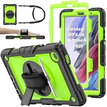 Case for Samsung Galaxy Tab A7 Lite 8.7-inch 2021 (SM-T220/T225), Protective with Screen Protector/Hand Strap/Pen Holder, Sturdy Shockproof for Samsung A7 Lite Tablet Case (Green)