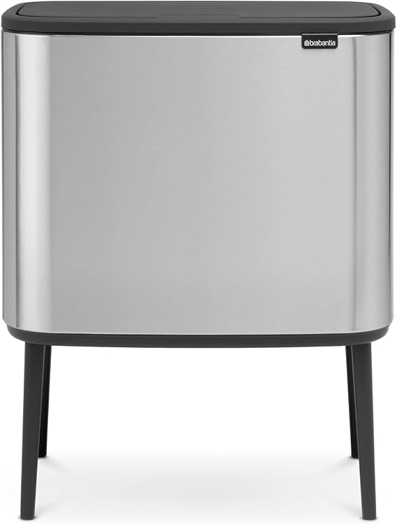Brabantia Bo Touch Bin - 36L Inner Bucket (Matt Steel Fingerprint Proof) Waste Kitchen Bin - Soft-touch