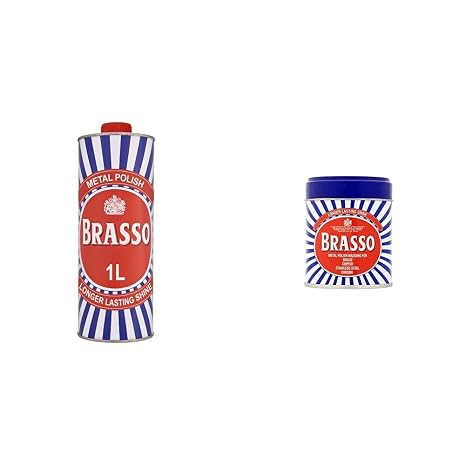 Brasso Metal Polish Liquid, 1L & Metal Polish Wadding, 75g