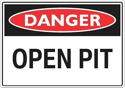 Danger Open Pit Sign Metal Sign 12 x 8 Inch – Suitable for Home, Office, or Work Areas