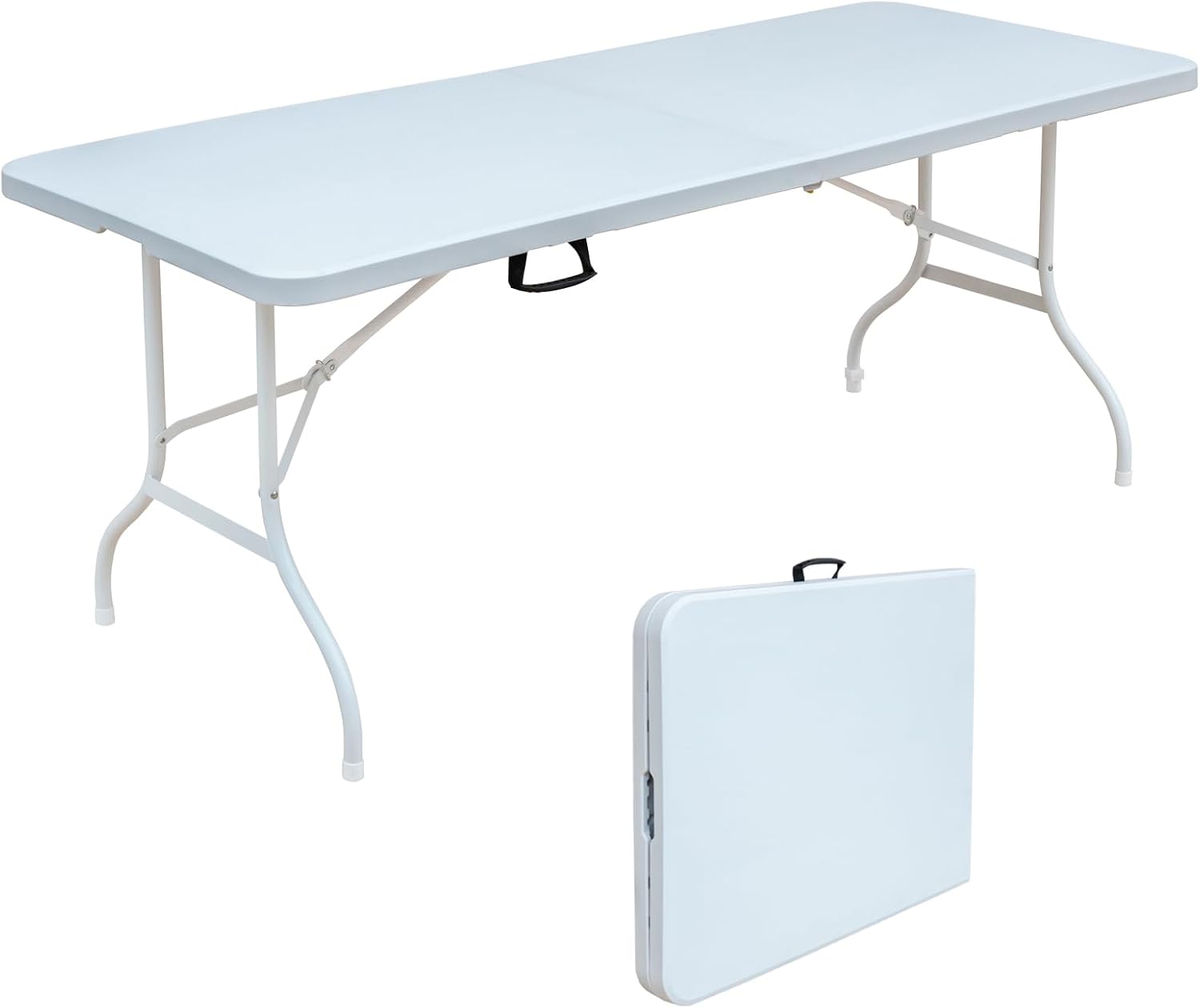 Foldable Table 6ft Lightweight Portable Camping Table with Iron Legs IndoorOutdoor 6X2.5FT