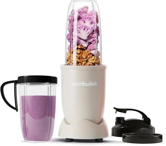 nutribullet Blender 900 Series in Matte Sand - Powerful 25,000 RPM Extractor Blends Frozen Fruit, Nuts & Ice for Smoothies & Juices - 11 Piece Kit Includes Cups, To Go Lids, Lip Rings & User Manual