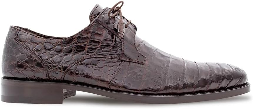 Mezlan Anderson Crocodile Lace Up Mens Genuine Crocodile Plain Toe Blucher with Memory Foam Insole Handmade in Spain