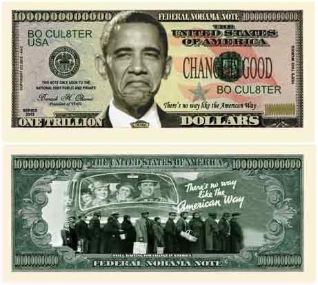 American Art Classics Set of 100 - Nobama 2012 Trillion Dollar Bill