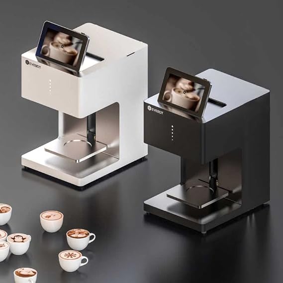 EVEBOT 3d Latte Art Coffee Printer Machine Automatic Beverages F-ood Selfie With WIFI Connection Printing F-ood safty grade Ink Cartridges (FT4-W-2Brown Ink)