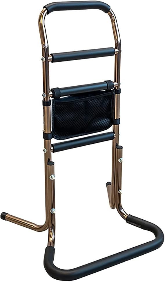 Elderly Bedside Punch Free Wake up Booster,Armrest Beside The Bed Bathroom Elderly Assisted,get up aids, Easy Riser Bed Rail Assist Bar Handle,with Storage Pouch