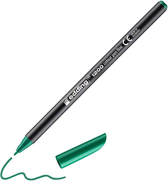 Edding 1200 ince uçlu keçeli kalem - yeşil - 1 kalem - yuvarlak uçlu 1 mm