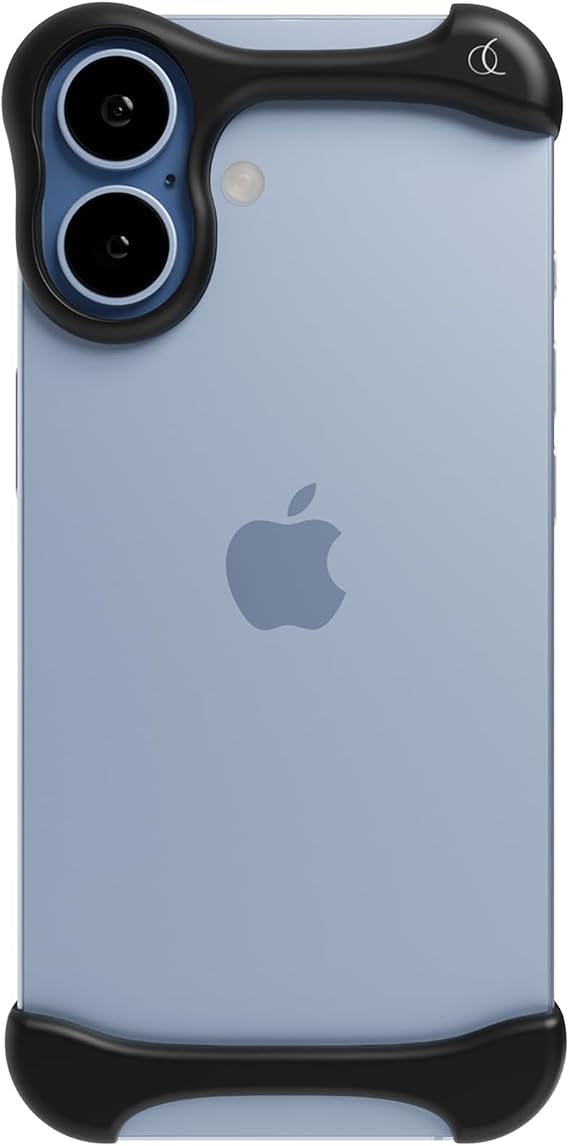 Arc Pulse Compatible with iPhone 17 Phone Case (2025), Minimalist Protective Shock Absorption Aerospace Grade Aluminum Shells + Elastomer Inlays Easy Fit 6.3 inch Matte Black