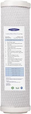 Crystal Quest 5-Micron Carbon Block Filter Cartridge - 2-78 x 9-34 - Coconut-Based Activated Carbon - Reduces Sediment and VOCs - Sustainable Filtration