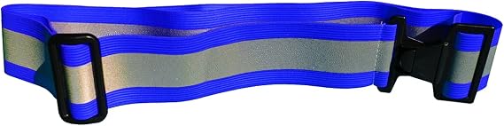 Reflective Elastic Belt w/Buckle Closure-Royal Blue