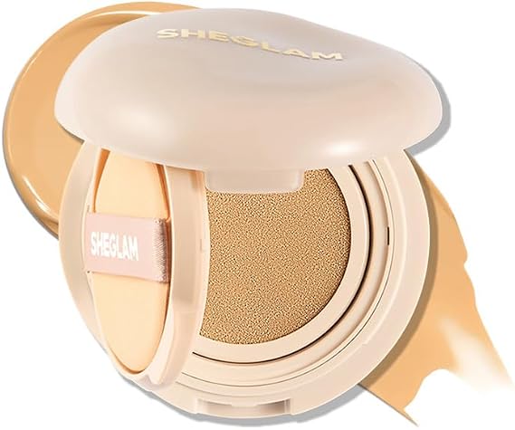 SHEGLAM Lock & Go Long-Lasting Cushion Foundation Soft Matte Weightless Waterproof for Flawless Base Makeup-Acorn