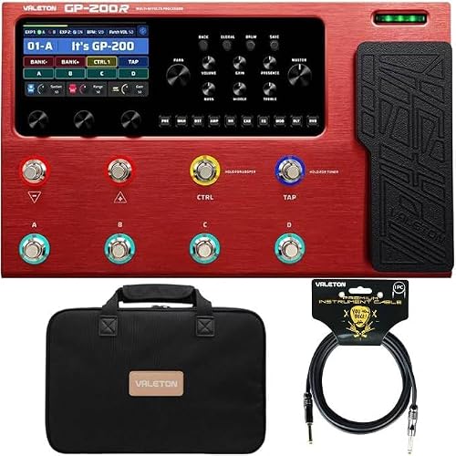 Valeton GP200R Multi Effects Guitar Bass Processor  Gig Bag  3m Cable Bundle