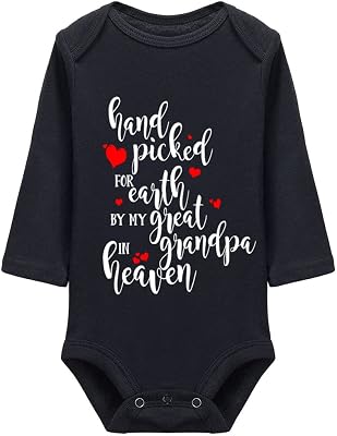 Hand Picked for Earth by My Great Grandpa in Heaven Boys and Girls Universal Bodysuits