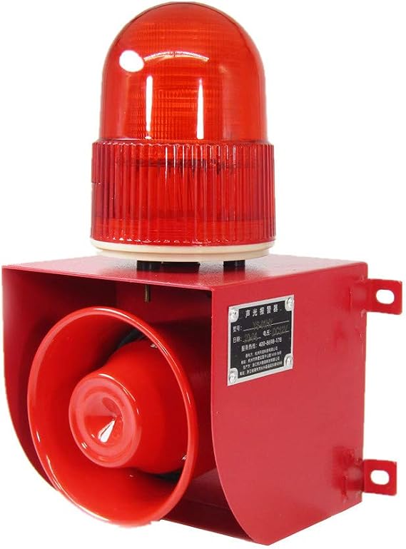 Industrial Siren Alarm Horn Strobe Loud Flashing Alarm Siren AC220V 120dB Outdoor Siren Safety Alarm Horn Indoor Warning Siren Light Emergency Waterproof