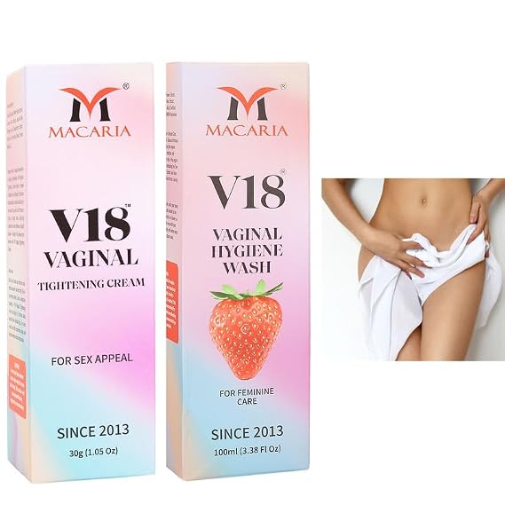 MACARIA V18 Virgin vaginal tightening feel again cream gel + vaginal feminine Hygiene Wash for Women