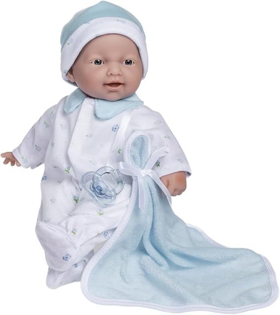 JC Toys La Baby Caucasian Baby Doll Set 11 Inch Soft Body Doll with Accessories Including a Removable Blue Outfit Small Baby Doll Toy for Children 12 Months and Older