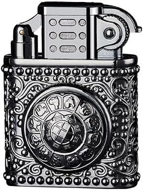 Jet Flame Torch Lighter Creative Rotary Lighter Windproof Lighter with Gift Box Perfect for Outdoor Camping BBQ Hiking (Gold)