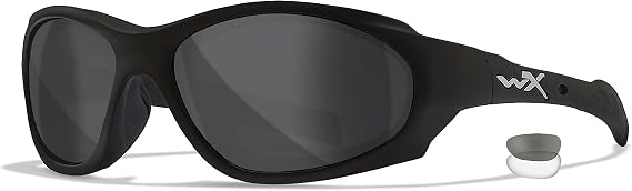 Wiley X XL-1 Advanced Sunglasses, ANSI Z87 Safety Glasses for Men and Women, UV Eye Protection for Shooting & Motorcycle Matte Black Frame, Smoke Grey and Clear Changeable Lenses, Ballistic Rated