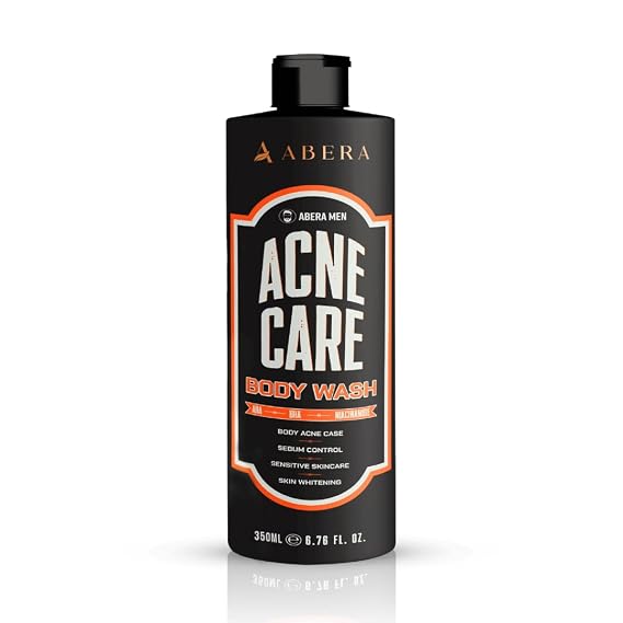 ABERA Men Body Wash with AHA, BHA, Niacinamide & Witch Hazel Deep-Cleansing Shower Gel for Oily Skin and Smoother Texture Refreshing Scent 11.83 fl oz