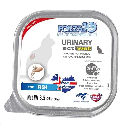 Forza10 - Cat Food, Urinary Tract Wet Cat Food, Non GMO, Vet-Approved UTI Support with Salmon Flavor, Made in Italy 3.5 oz, 32 Pack