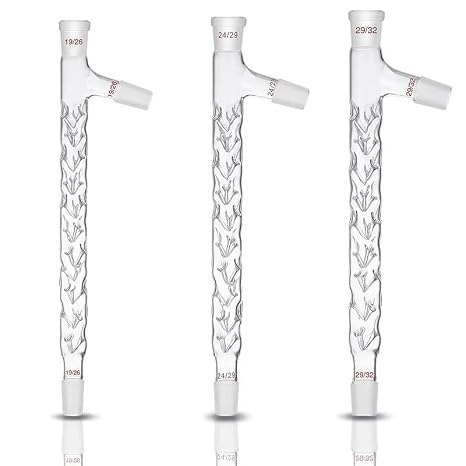 Fractionating Column 200mm Joint 19/24/29 * 3 - Spike-shaped Distilling Tube with Branch Plug for Distillation(200mm Joint 19-26)