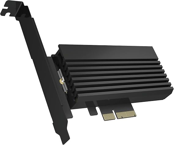ICY BOX PCI Express Card M.2 NVMe SSD to PCIe 3.0 Adapter Radiator LED Lighting M-Key 2230 2242 2260 2280 Black