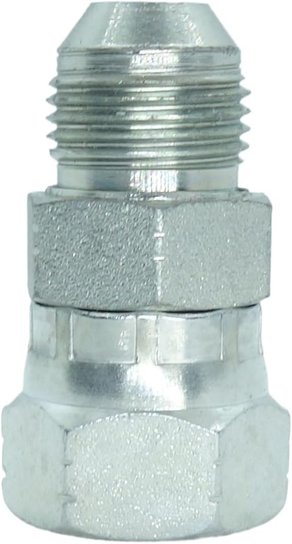 1 Piece Hydraulic Fitting 1/2" Male JIC (3/4"-16) Swivel X 1/2" Female JIC (3/4"-16) Swivel Adapter Carbon Steel