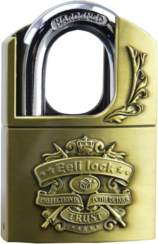 high Security Waterproof Padlock. Bronze Key Padlock,Rust-Proof and Anti-Theft,Width 40mm,50mm,60mm,Used for Garage Fence Storage Cabinets(Style2,60mm)