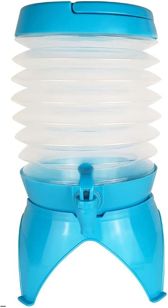 Katlanabilir 5 Litre Su Sebili, Musluklu Su Bidonu, Plastik Piknik Kamp, Çeşmeli Su Torbası, Akordeon, Şeffaf,