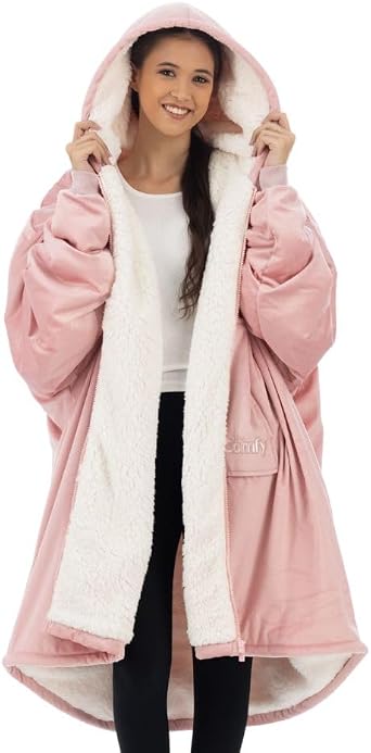 THE COMFY Original | From Shark Tank | Patented | Oversized Sherpa Wearable Blanket Hoodie| Gift for Women & Men | One Size