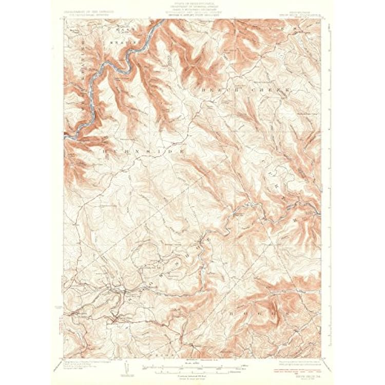 Pennsylvania Maps - 1931 Show Shoe, PA - USGS Historical Topographic Wall Art : 18in x 24in, Large Wall Art Map