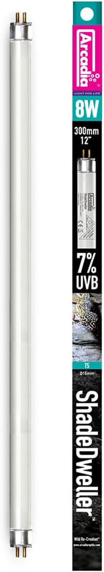 Arcadia ShadeDweller 7% UVB Replacement Bulb 8W SO-T5 Low Output UVB Light Bulb for Leopard Gecko, Crested Gecko and Small Reptile Terrariums, Long Lasting Easy to Use Professional Lighting