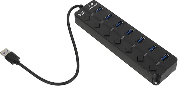 7ポートusbアダプター 複数のusbポート搭載 Abs素材 Led電源表示ライト機能 コンパクト設計 ノートパソコンやデスクトップに最適