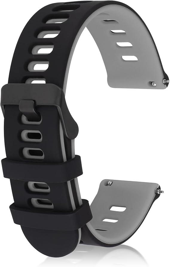 Amaxiu Silicone Watch Bands Quick Release Sport Watchbands Universal Replacement Watch Straps for Men Women, Black Buckle