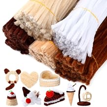 DaisyInner 700 Pcs Pipe DIY Cleaners for Craft Cleaners Flower Pipe Bulk Pastel Chenille Stems Flower Gradient Assorted Colored Fluffy for School Party Making Decor(Brown Boho Color)