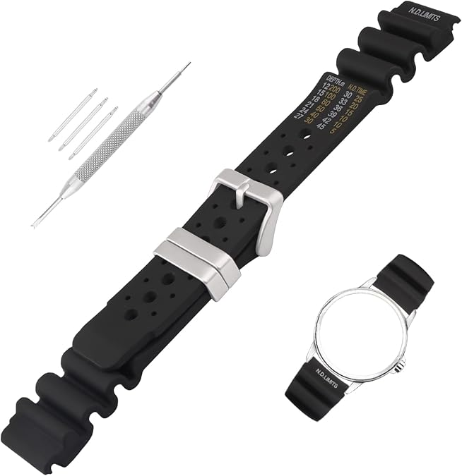 20mm 22mm 24mm Rubber Watch Band Compatible for Citizen Hyper Aqualand Duplex Promaster Men's Dive Silicone Strap Wirstband accessories replacement for Men and Women