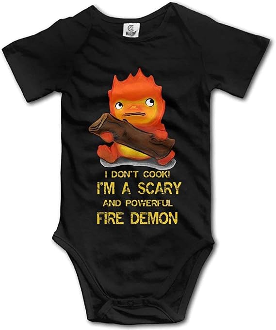 Fashion Boutique Clothing Moving Castle Calcifer Baby Jumpsuit Romper Climbing Clothes Black