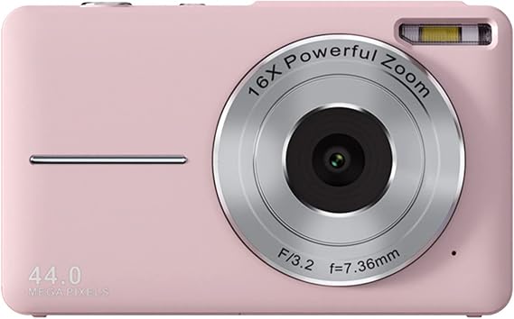 1080P Pink Digital Camera Mini Camera for Photography Vlog Camera Anti-shake 44 Million 16x Digital Zoom 2.5 Inch LCD Screen Continuous Shooting Professional Camcorder Cool