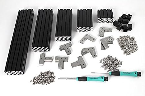 XL (15mmx15mm) Regular Starter Kit Black Anodized Including Beams, Brackets, Nuts and Bolts