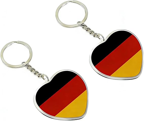JAVD 2 Pack-Germany Flag Keychain German Key Ring