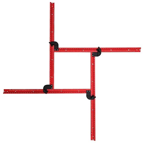 Router Jig for Cutting Board, Adjustable Square Router Template Guide, Groove Router Jig 23.6 by 23.6 Inches, templates Woodworking for Perfect Grooves (Red)