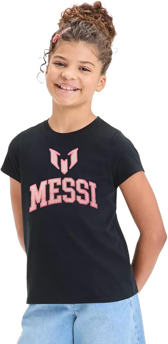 Messi Lionel Lifestyle Collection Girls Size 4-16 Glitter Logo Graphic T-Shirt